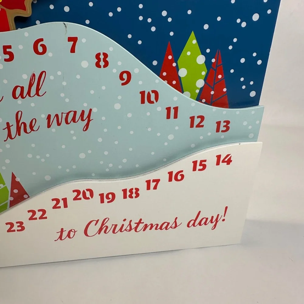 Hallmark Peanuts Sledding Snoopy Countdown to Christmas Advent Calendar Wood